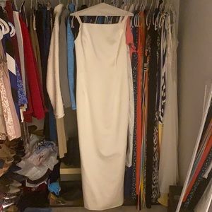 Scott McClintock Satin Ivory Evening Gown